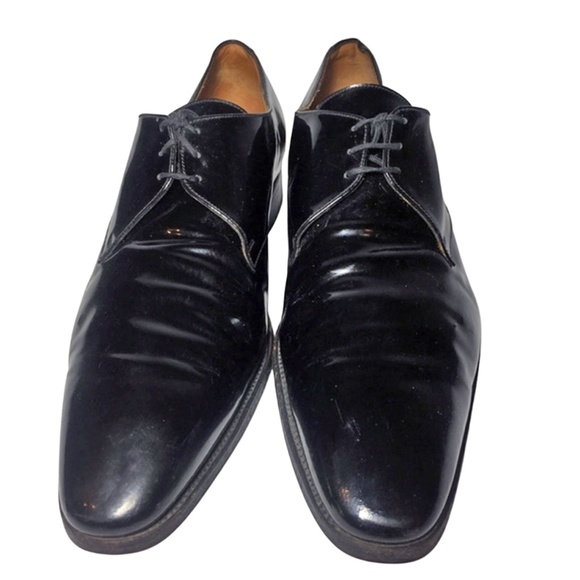 J.M. Weston Black Patent Derby Men's Size 10 D - Picture 1 of 8